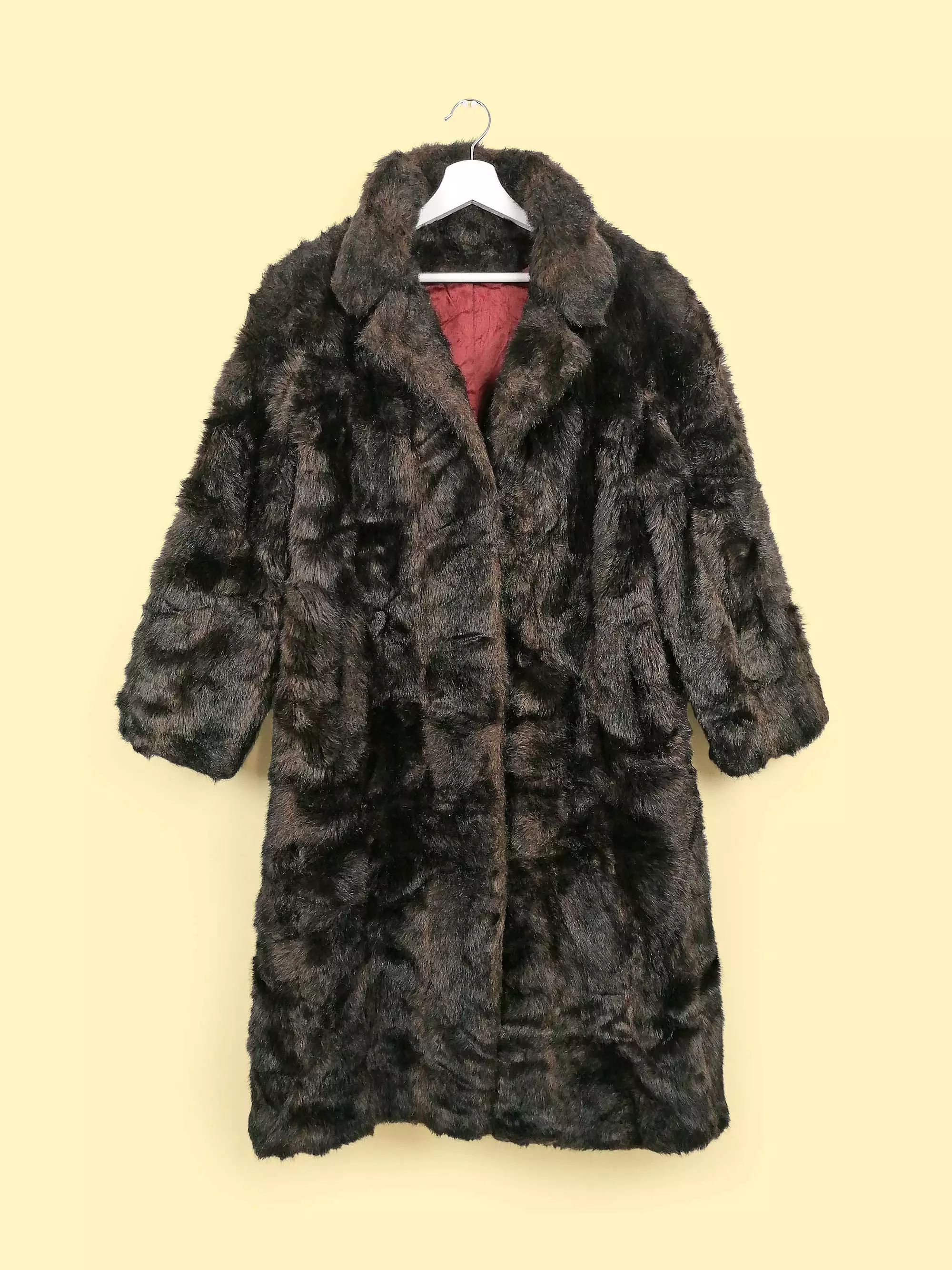 80's Faux Fur Long Coat Canada - size M / US 10