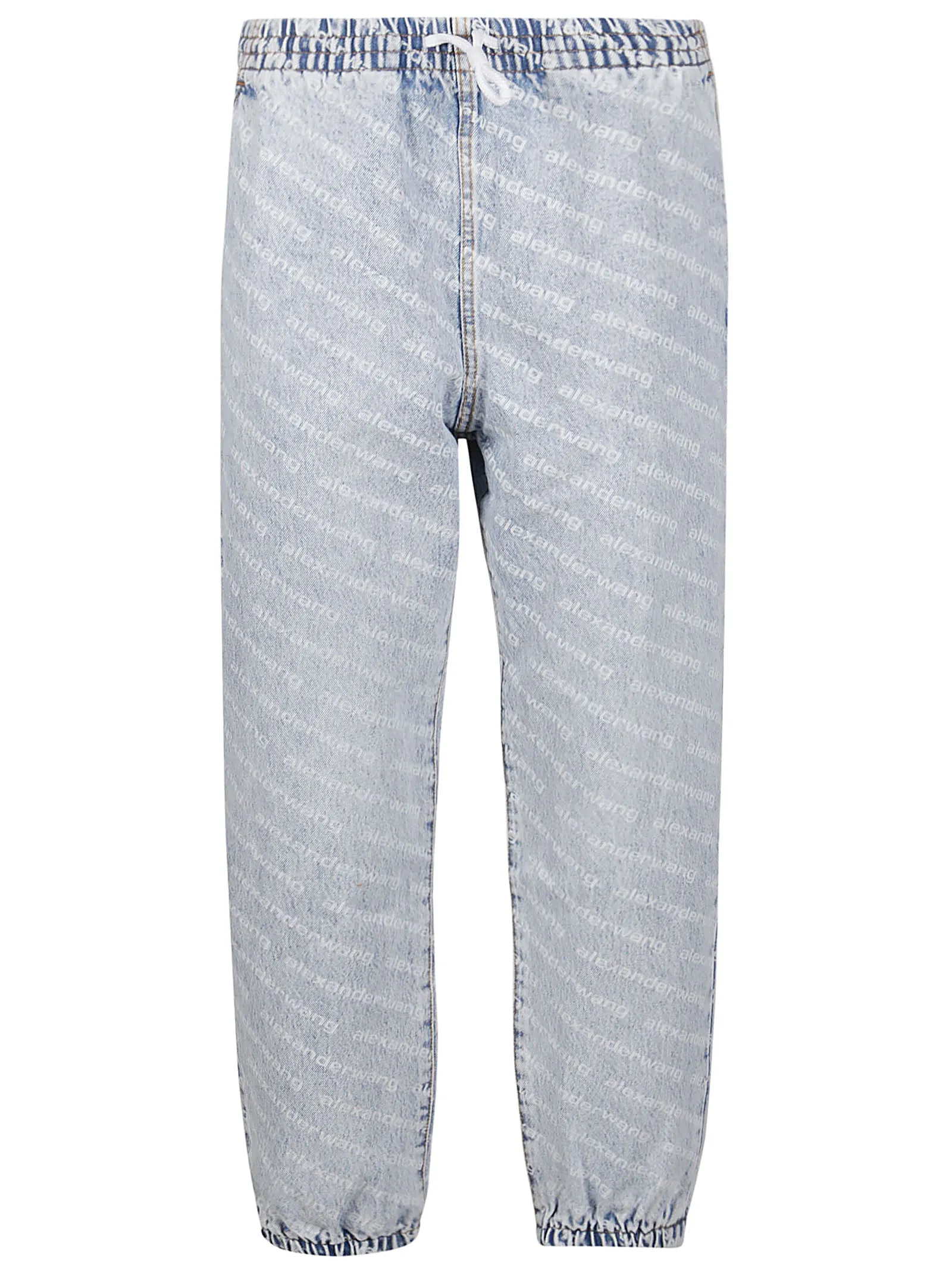 Alexander Wang Logo Printed Denim Jogger Pants