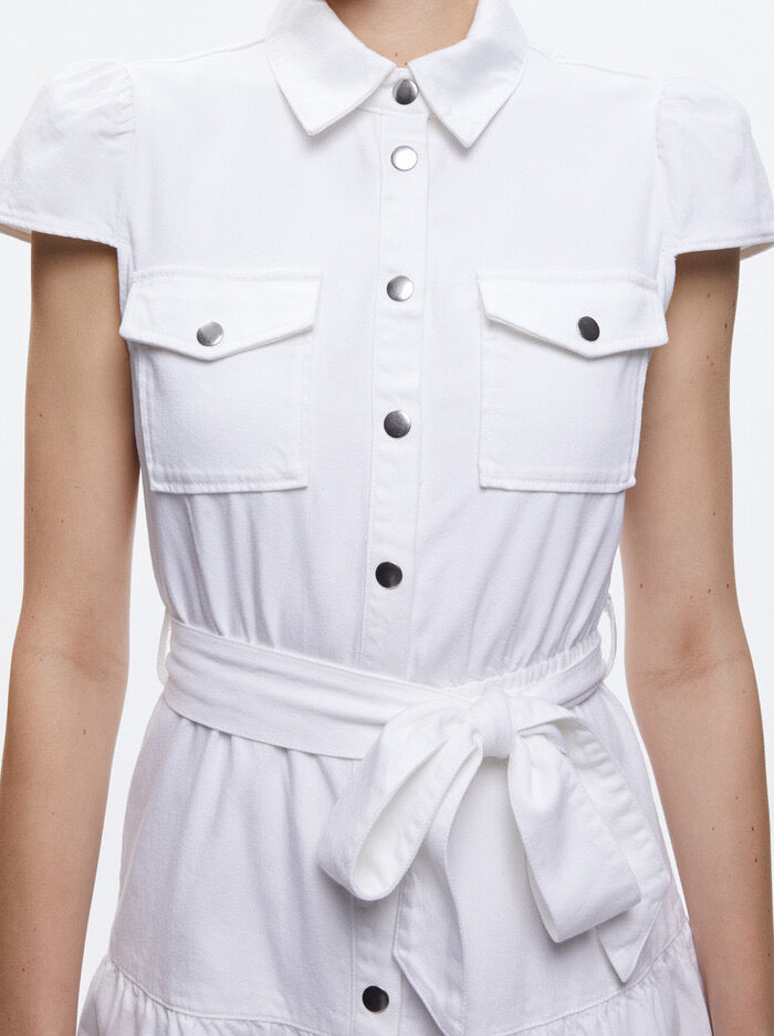 Alice + Olivia - Miranda Mini Denim Dress - White