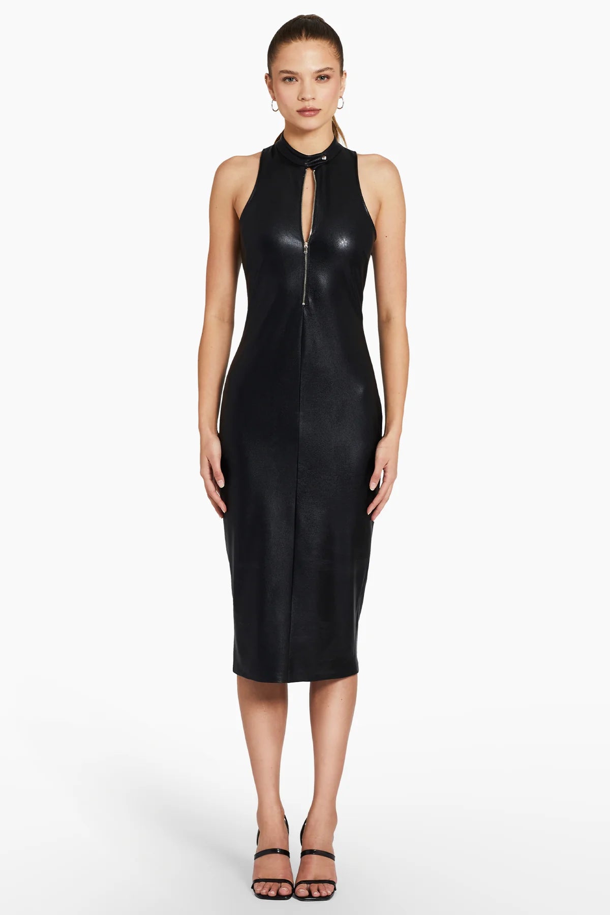 Amanda Uprichard - Declan Dress In Faux Leather - Black