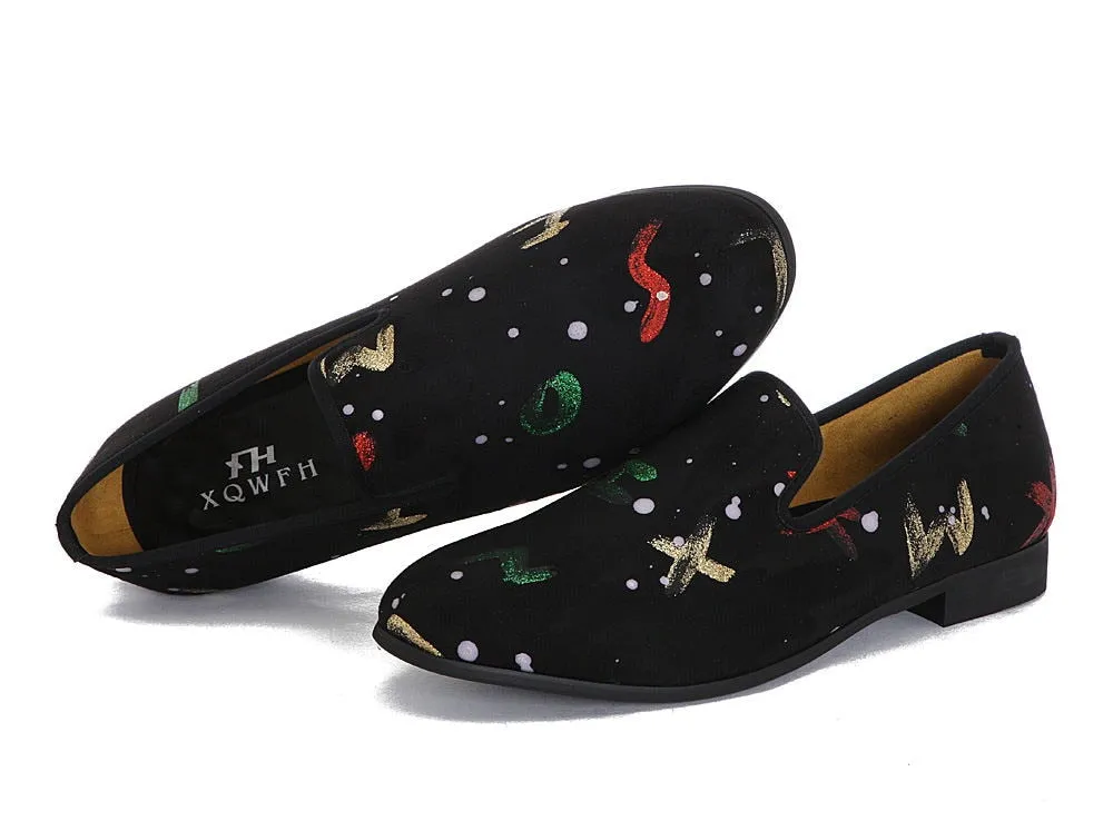 Autumn Fashion English Letters Printed Breathable Slip-On Loafers for Men