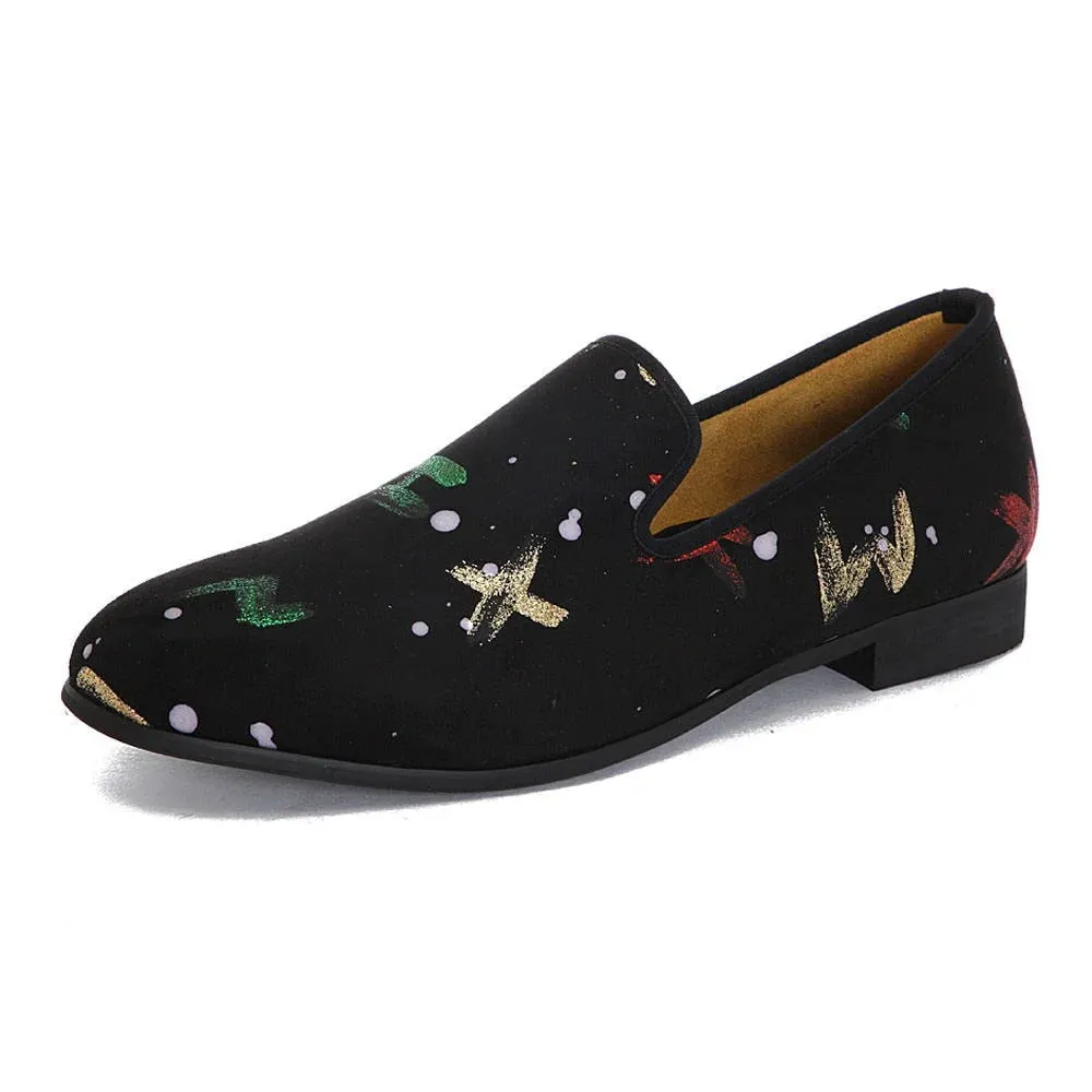 Autumn Fashion English Letters Printed Breathable Slip-On Loafers for Men