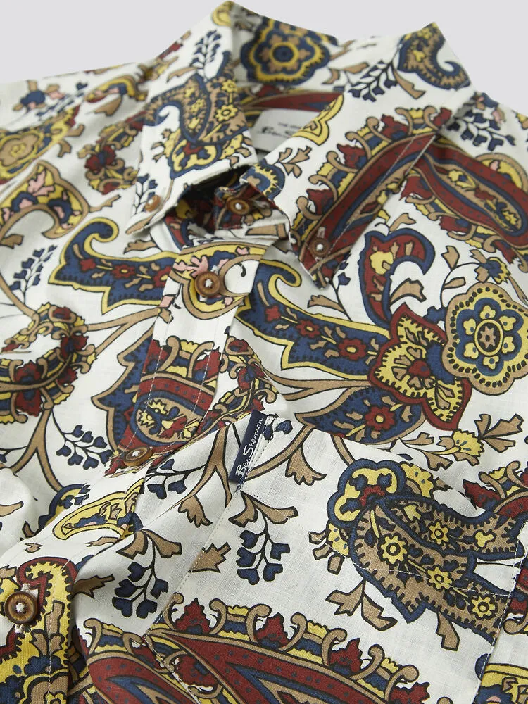 Ben Sherman - Large Paisley Print Short Sleeve Shirt