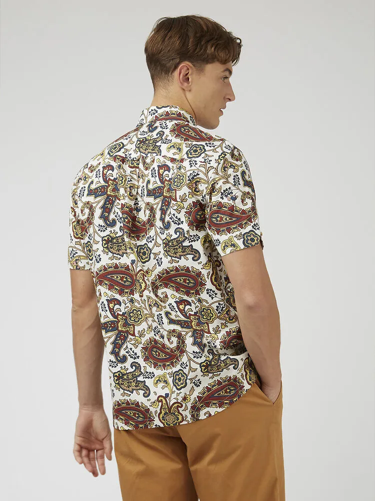 Ben Sherman - Large Paisley Print Short Sleeve Shirt