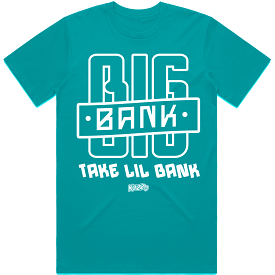 BIG BANK : Teal Sneaker Tees Shirt (white ink)