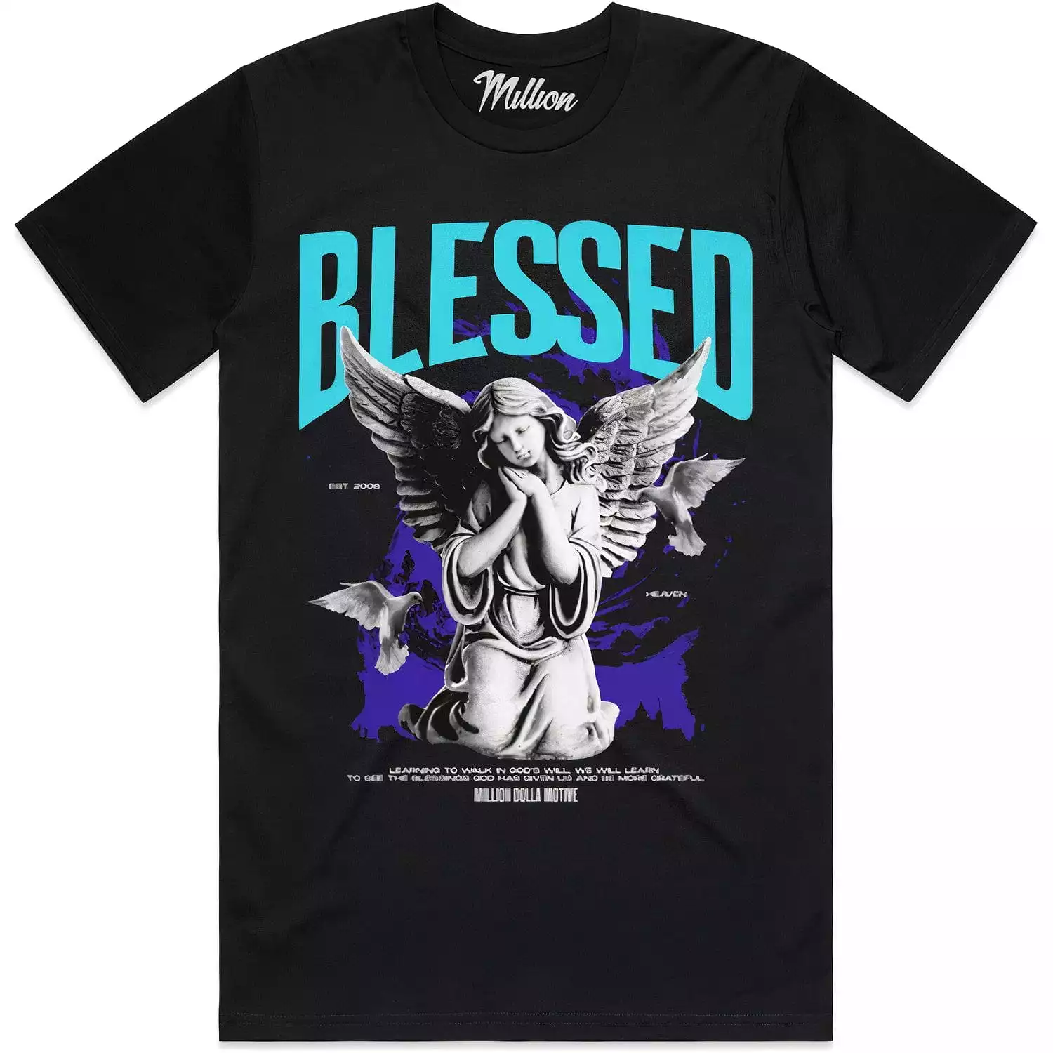 BLESSED ANGEL 2.0 : Black Sneaker Tees Shirt