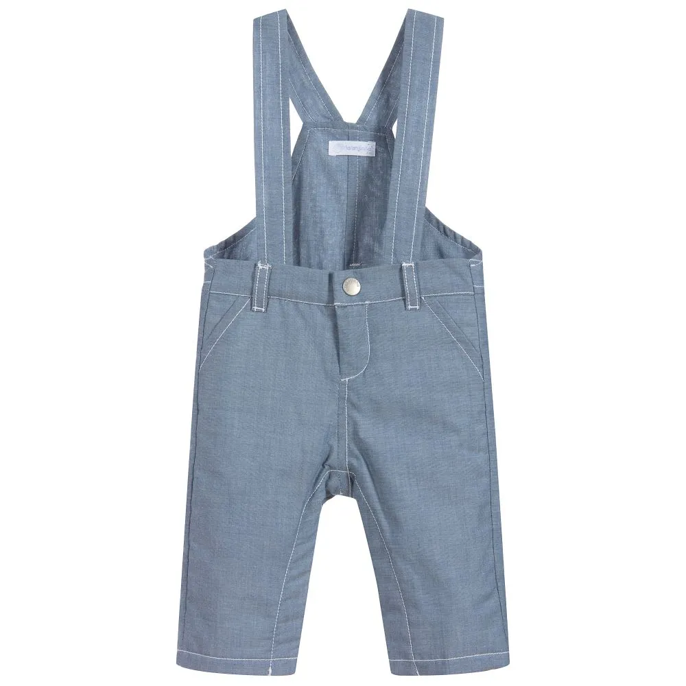 Blue Cotton Baby Dungarees