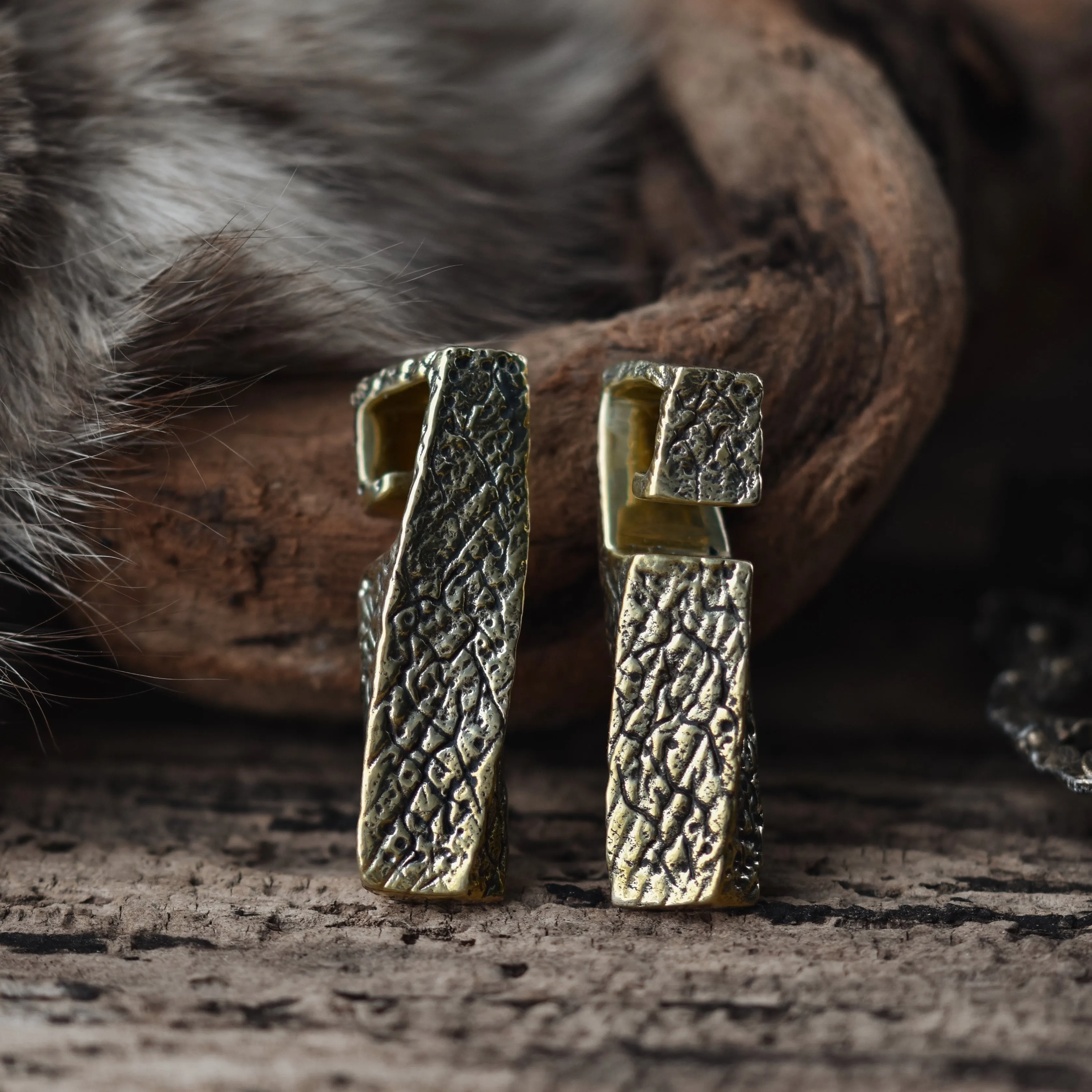 Brass Structured Ear Weights