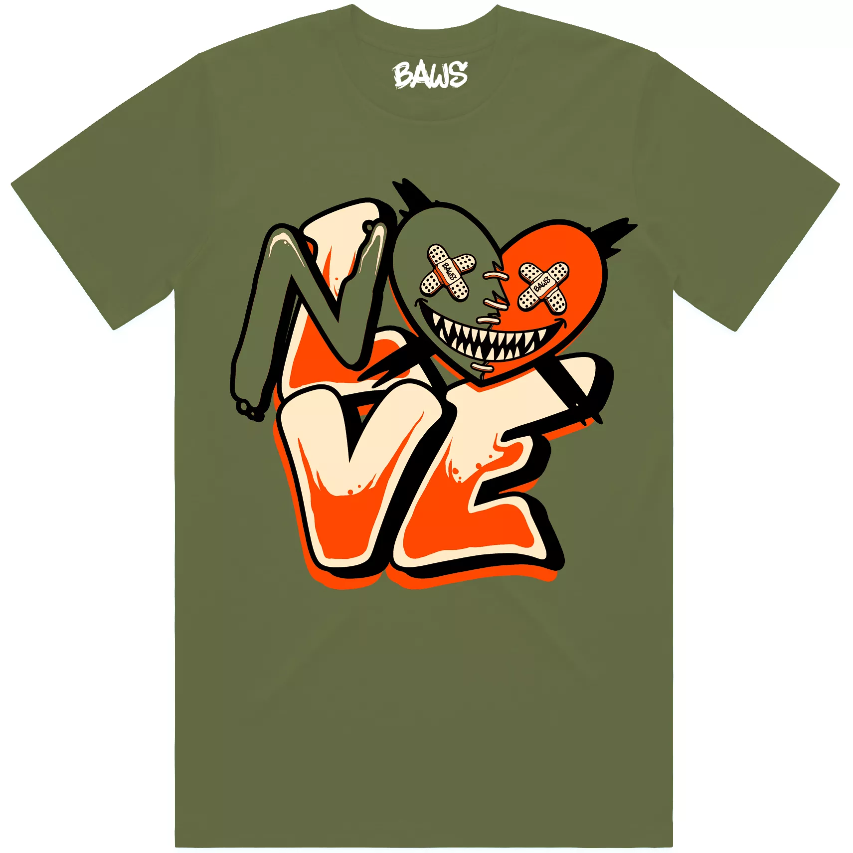 CELADON NO LOVE BAWS : Olive Sneaker Tees Shirt