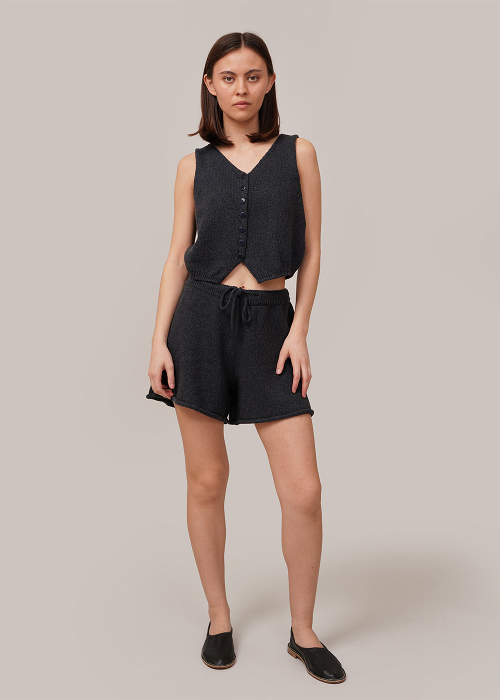 Charcoal Heather Cotton Shorts