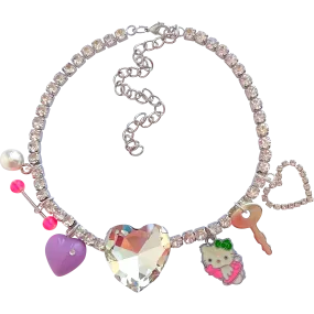 Crystal Heart Charm Necklace