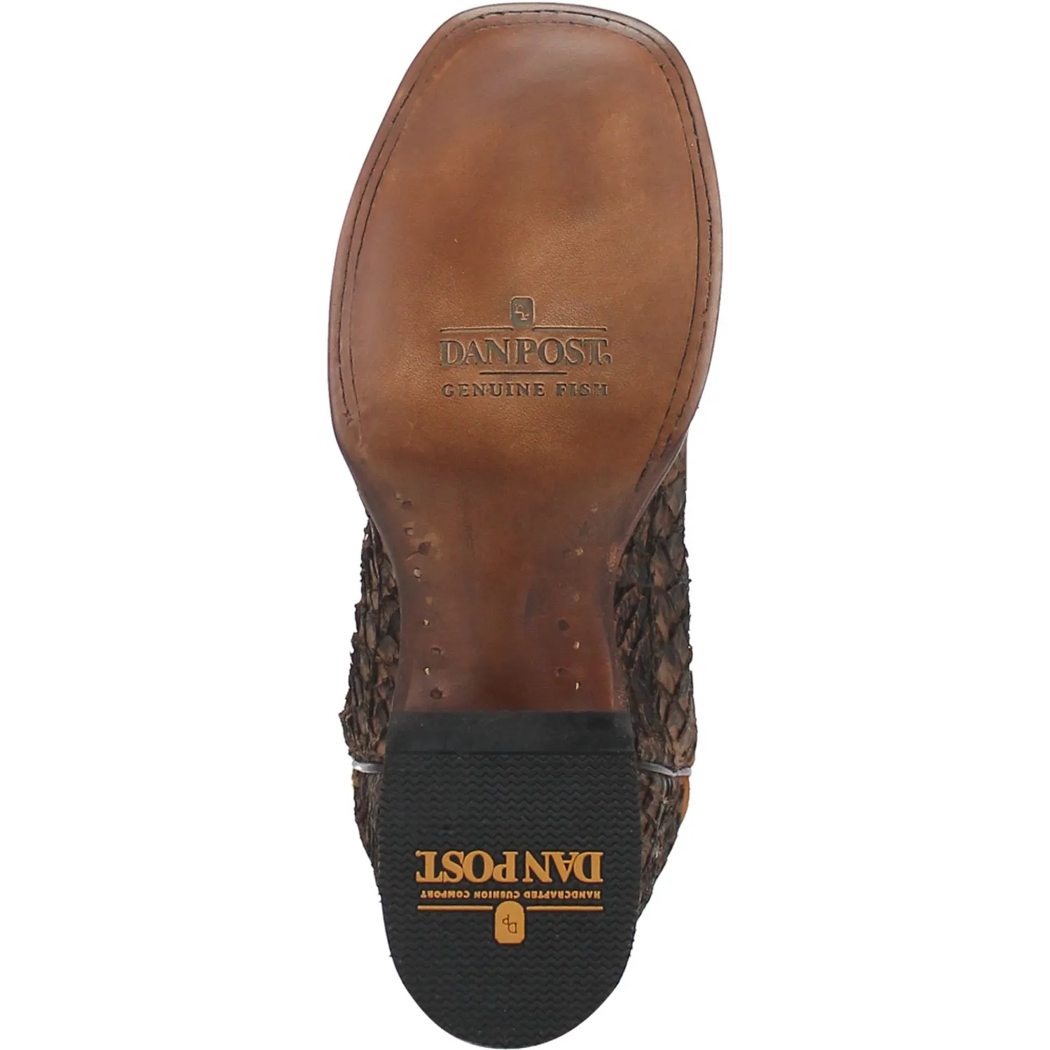 Dan Post Mens Dorsal Cowboy Boots Fish Foot Tobacco