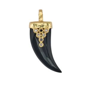 DRAPED LUCKY HORN, BLACK ONYX