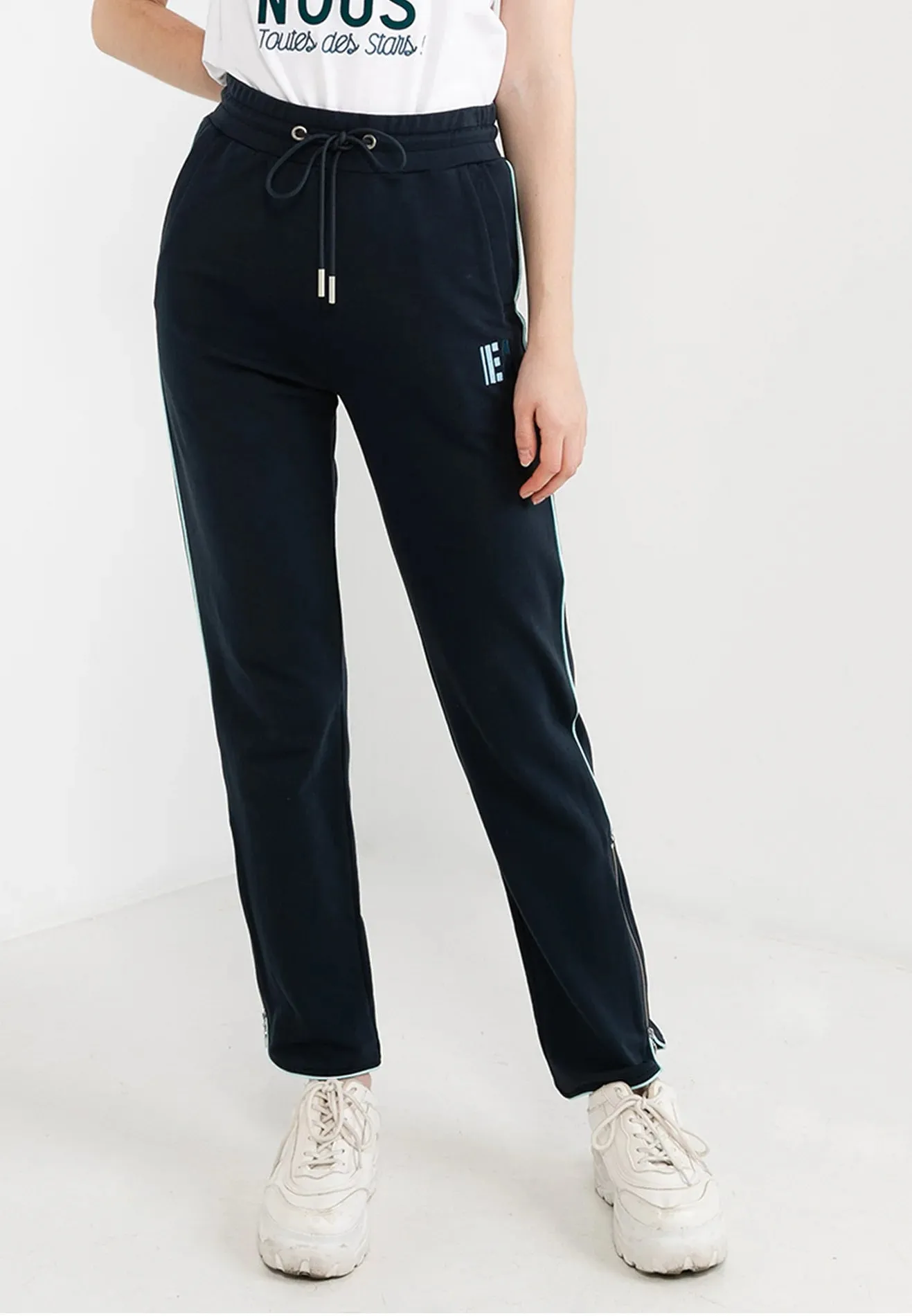 ELLE Active Logo Zip Leg Jogger Pants