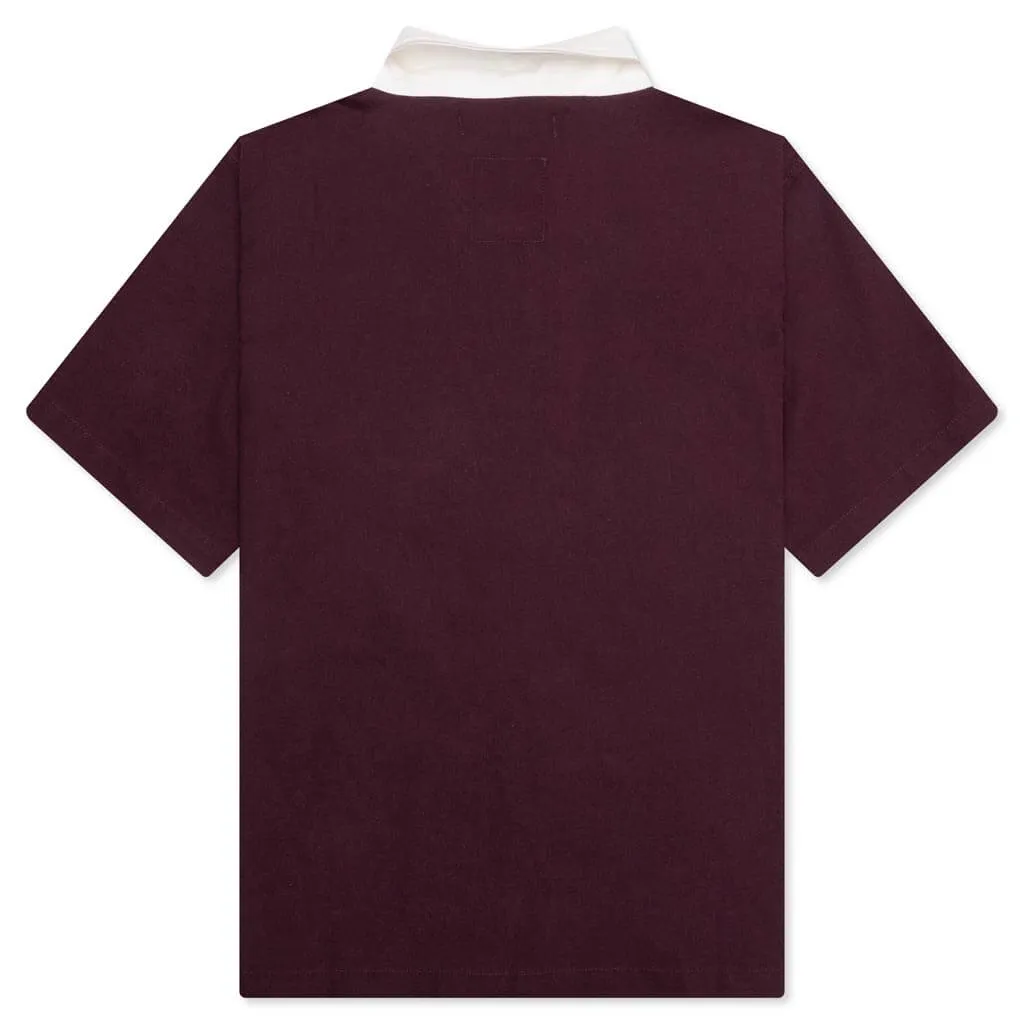 Embroidered Figure Shirt - Wine