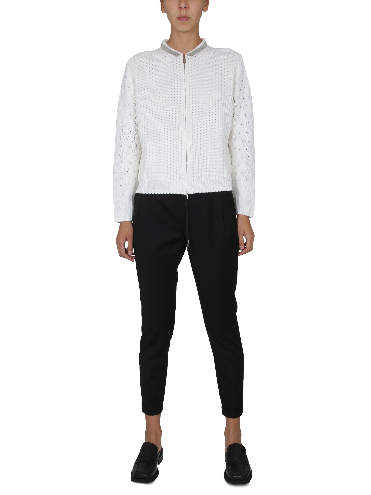 FABIANA FILIPPI    WOOL PANTS WITH SHINY DETAIL