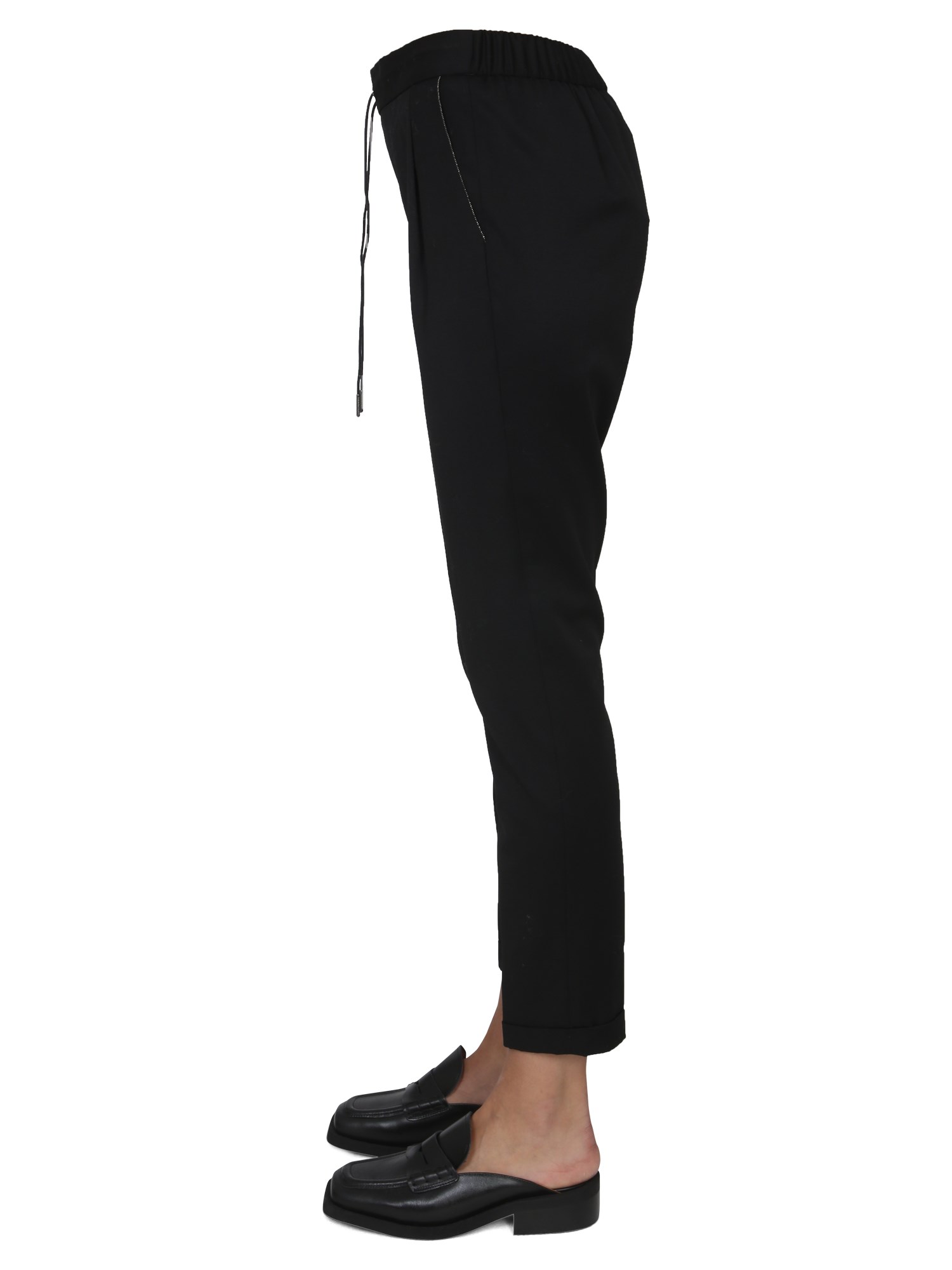 FABIANA FILIPPI    WOOL PANTS WITH SHINY DETAIL