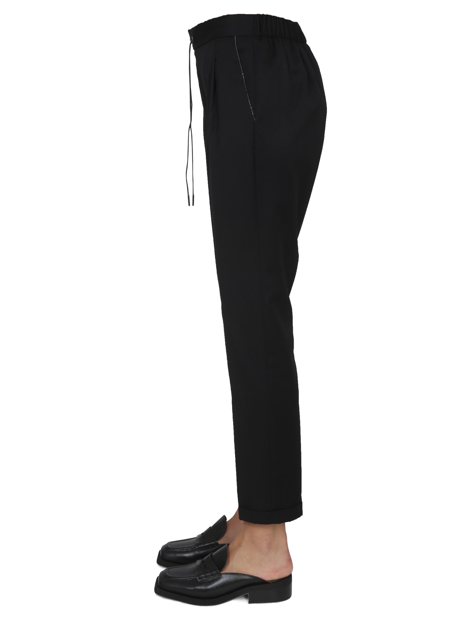 FABIANA FILIPPI    WOOL PANTS WITH SHINY DETAIL