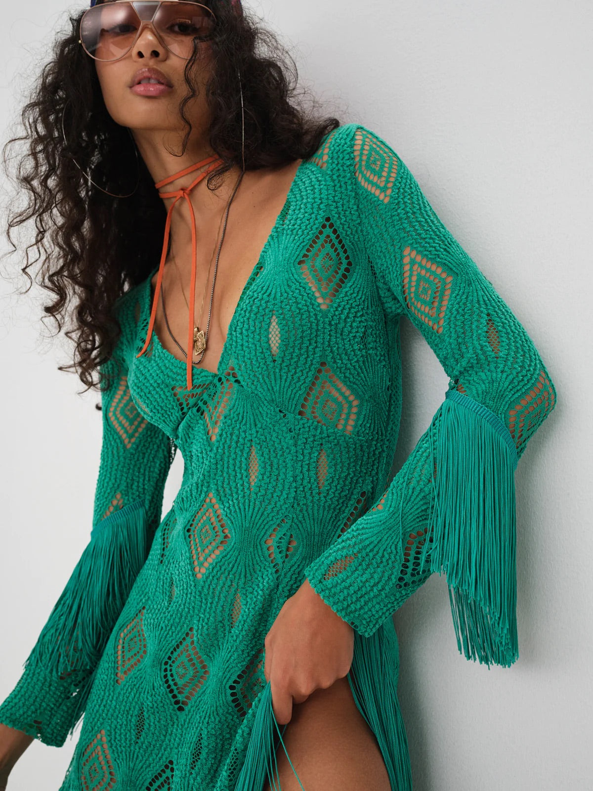 For Love & Lemons - Victoria Maxi Dress - Green