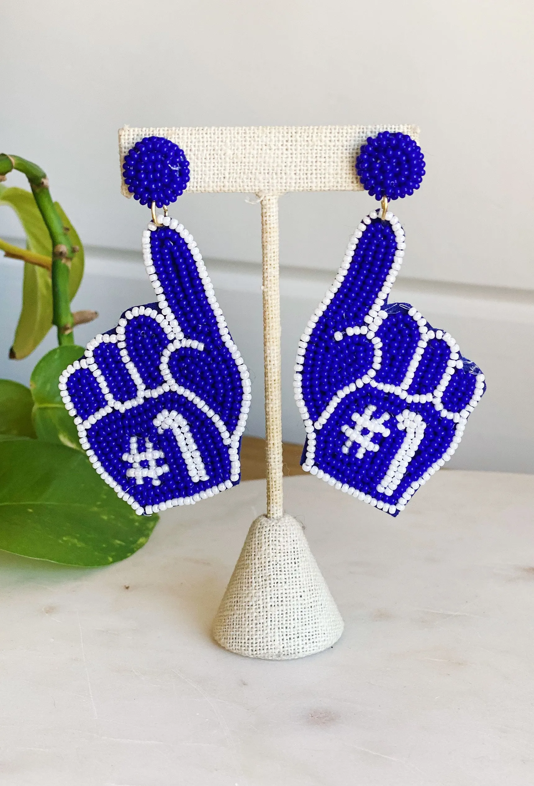 Go Team Beaded Earrings in Blue