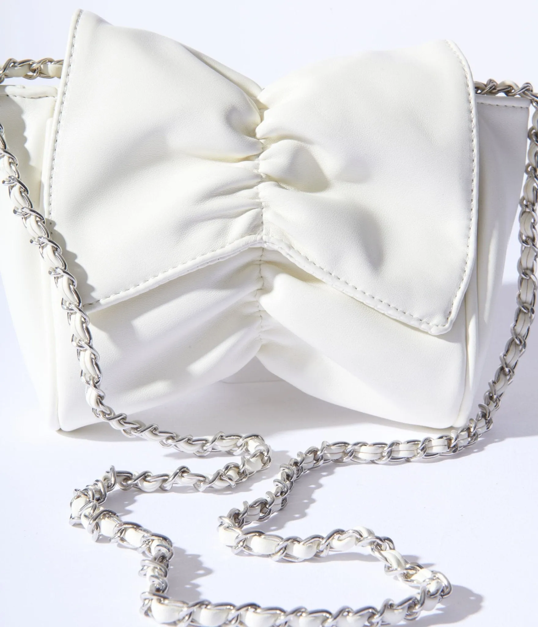 Ivory Bow Tie Crossbody Purse