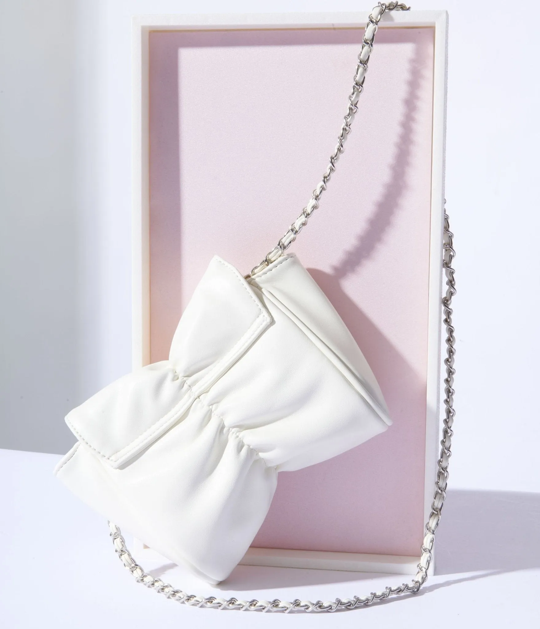 Ivory Bow Tie Crossbody Purse