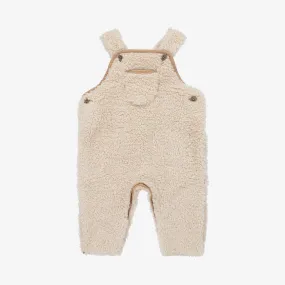 Ivory Sherpa Fleece Baby Dungarees