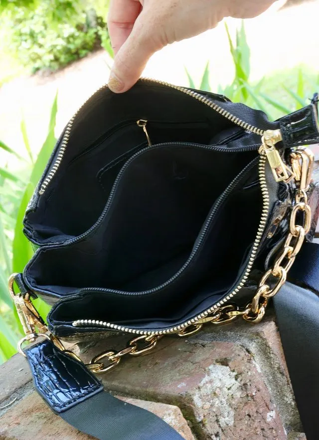 Jace Crossbody Black Patent