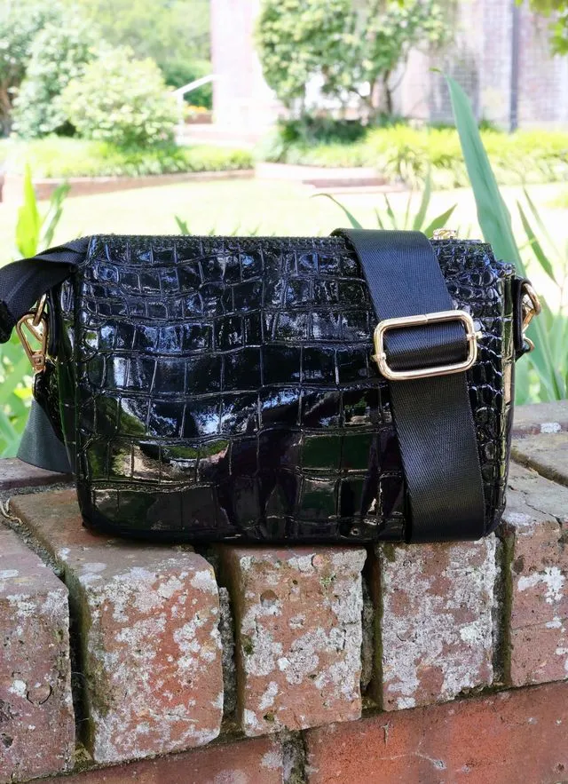 Jace Crossbody Black Patent