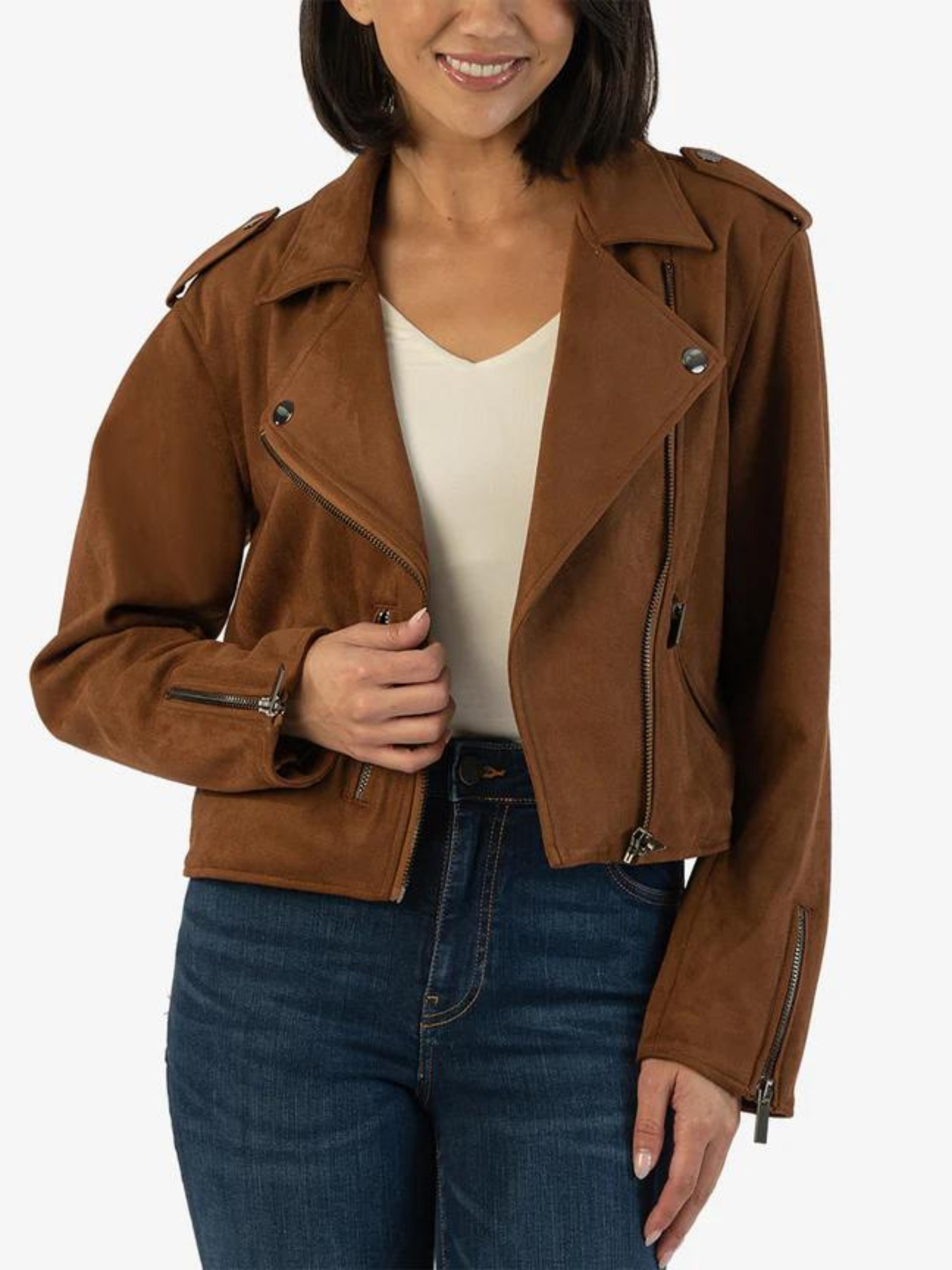 Jackie Bonded Faux Suede Jacket