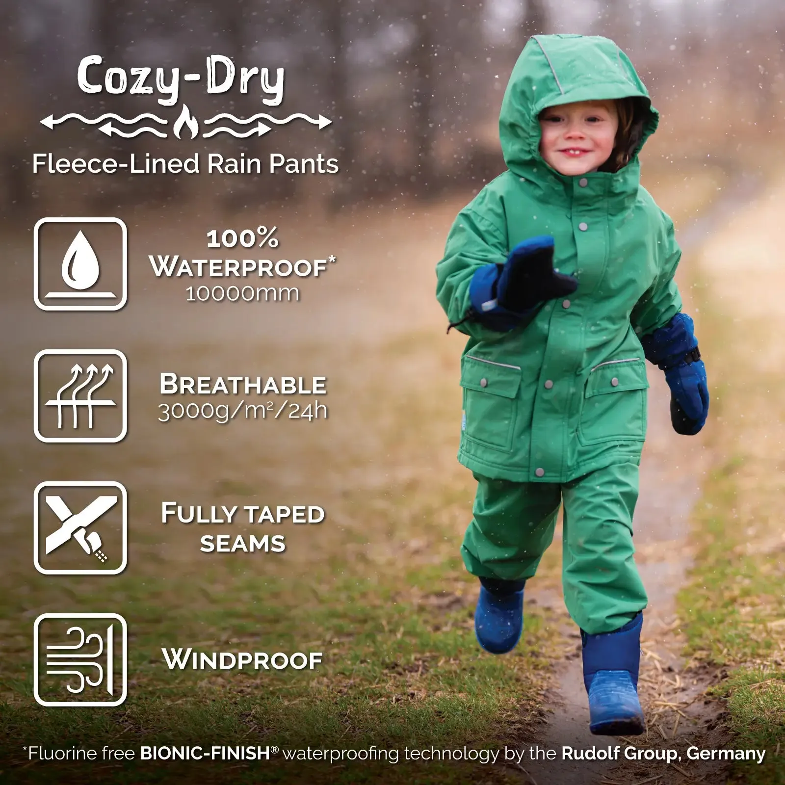 Jan & Jul Kids Cozy-Dry Rain & Snow Pants - Dreamscape