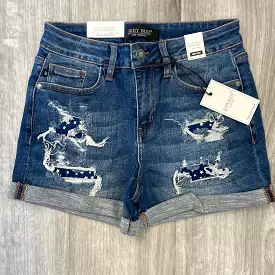 Judy Blue Hi-Rise Star Patch Shorts