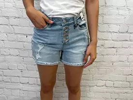 Judy Blue Hi-Waisted Buttonfly Destroyed Cuffed Shorts