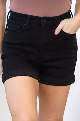 Judy Blue HW Tummy Control Cuffed Shorts