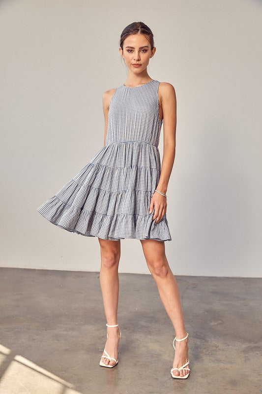 KAIA GINGHAM TIERED DRESS [ONLINE EXCLUSIVE]