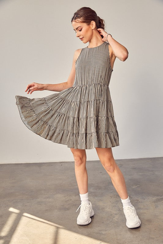 KAIA GINGHAM TIERED DRESS [ONLINE EXCLUSIVE]