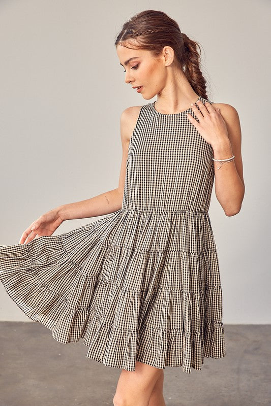 KAIA GINGHAM TIERED DRESS [ONLINE EXCLUSIVE]