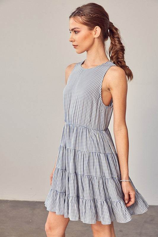 KAIA GINGHAM TIERED DRESS [ONLINE EXCLUSIVE]