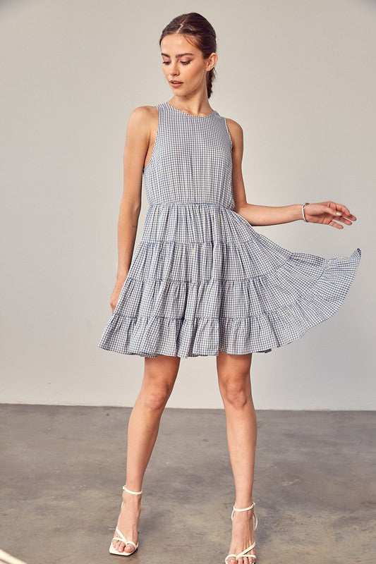 KAIA GINGHAM TIERED DRESS [ONLINE EXCLUSIVE]