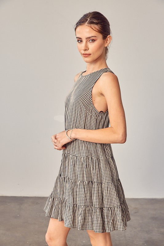 KAIA GINGHAM TIERED DRESS [ONLINE EXCLUSIVE]