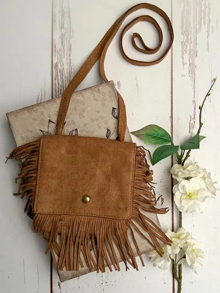 KARA BOHO FRINGE CROSS BODY GIRLS BAG | BROWN