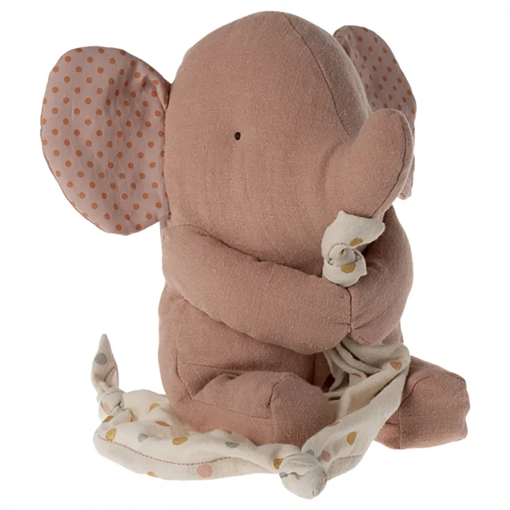 Maileg Toys Large Lullaby Friends Elephant Soft Toy Old Rose Pink