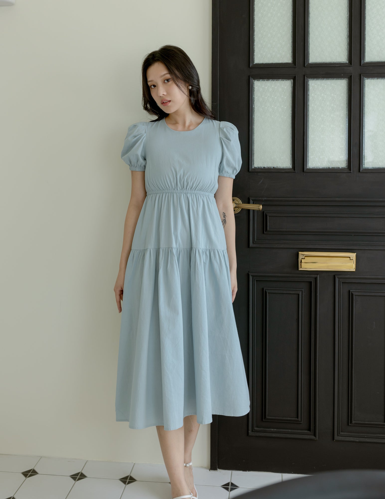 Matilda Tiered Dress in Blue