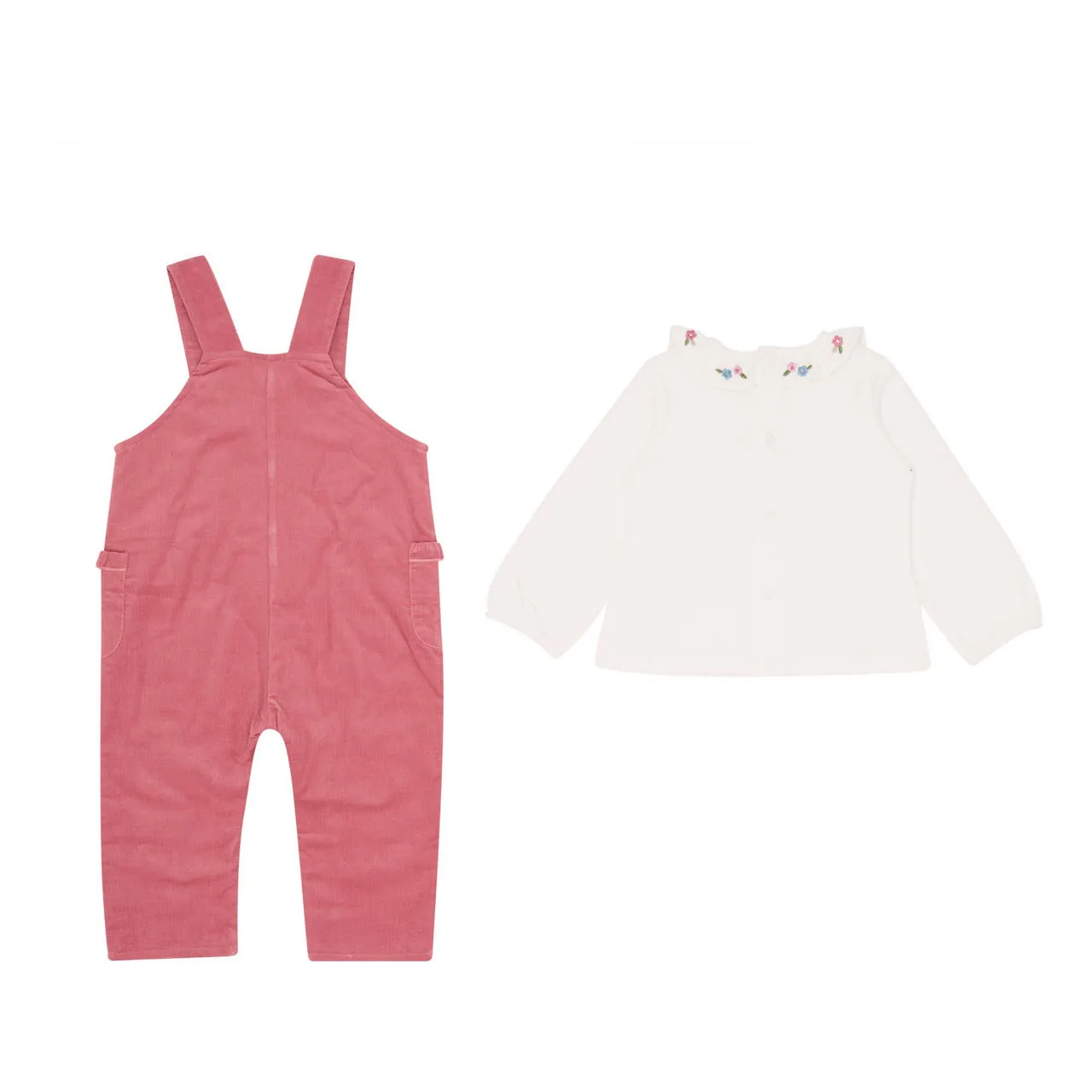 MAYORAL Two-Piece Dungarees & T-Shirt Set - Pink