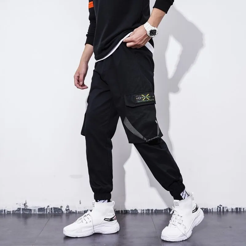 Men's Autumn Polyester Regular Fit Mid Waist Casual Military Cargo Pants