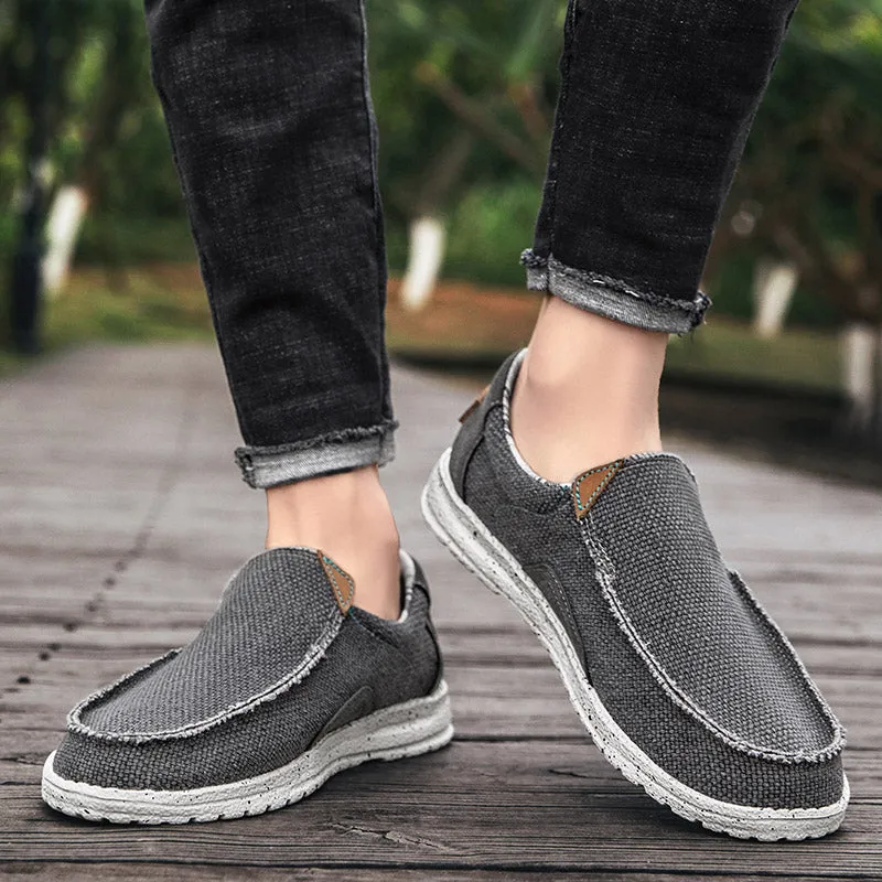 Men's Lightweight Wide Canvas Loafers