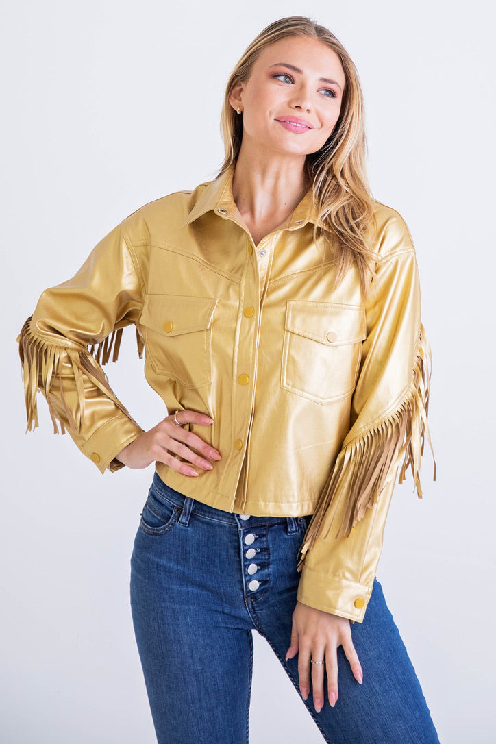 Metallic Fringe Jacket