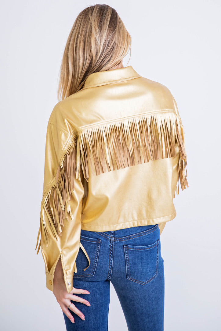 Metallic Fringe Jacket