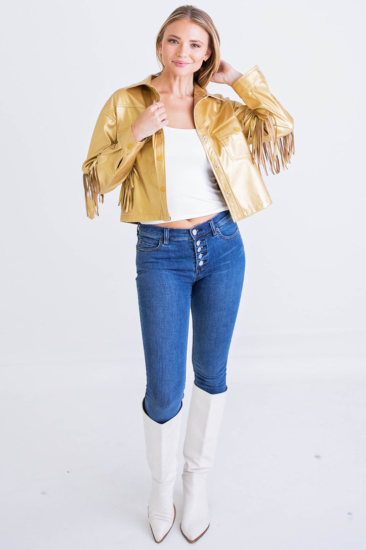 Metallic Fringe Jacket