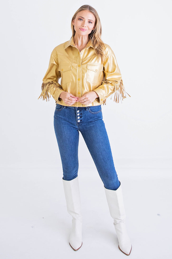 Metallic Fringe Jacket